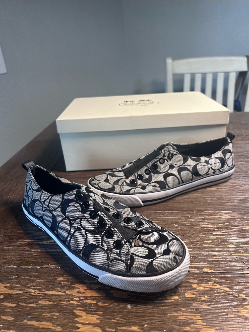 Coach jacquard slip on sneakers size 8